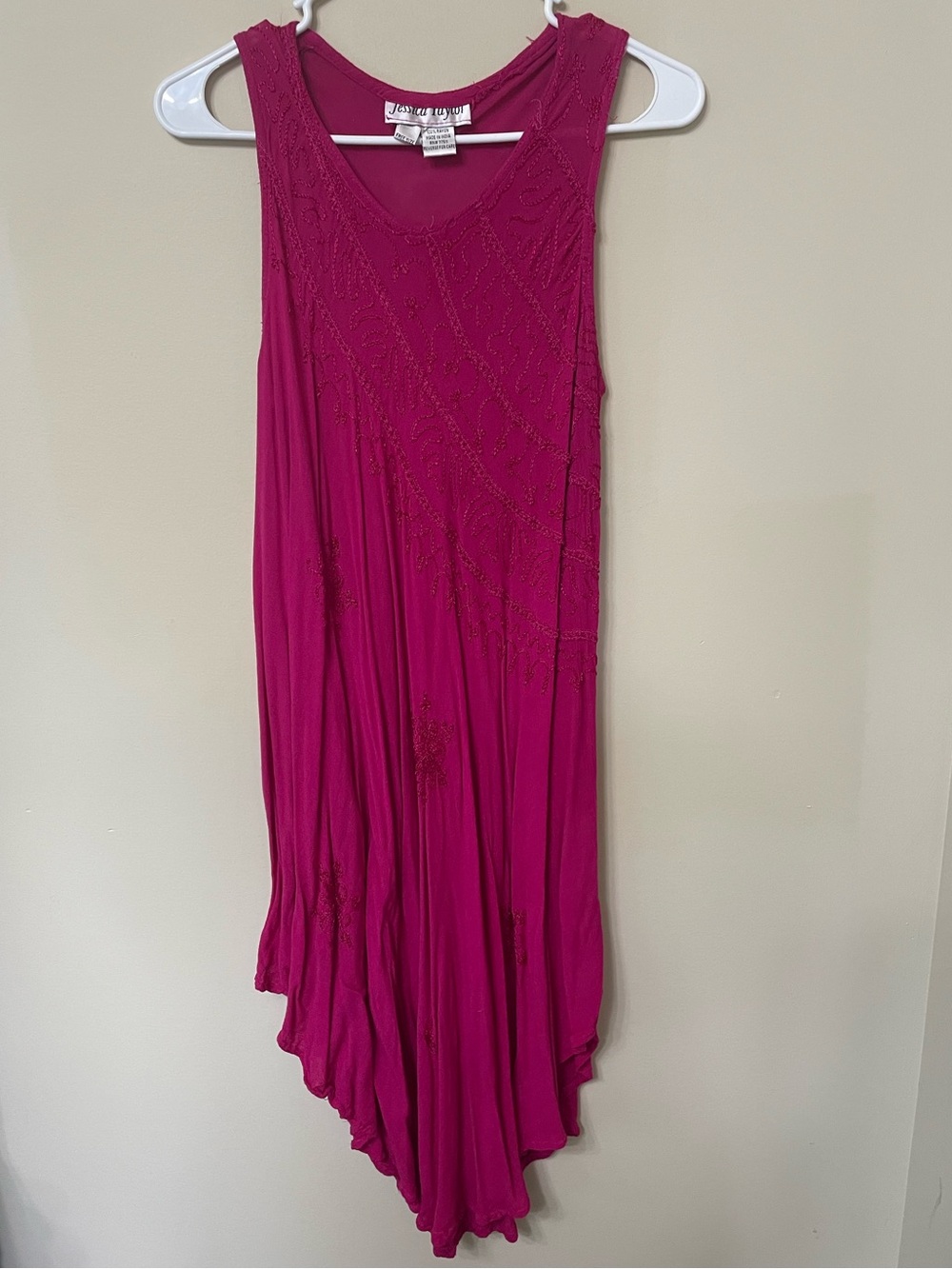 Sleeveless Fuchsia Asymmetric Dress